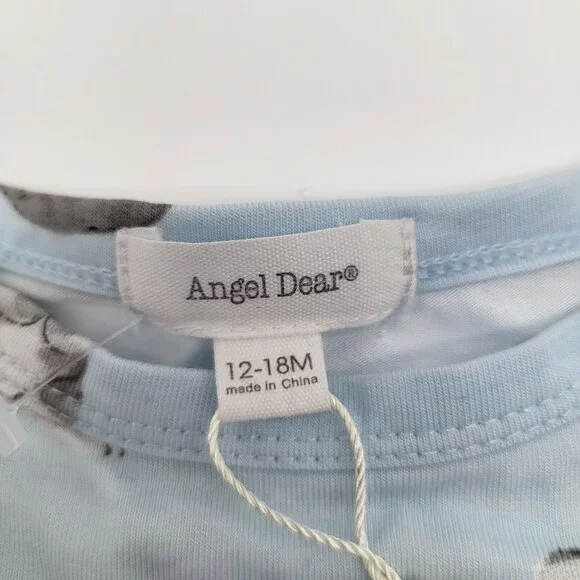 ANGEL DEAR Baby 12-18M Puppy Dogs All Over Print Long Sleeve Bodysuit Bamboo NWT - Picture 3 of 3